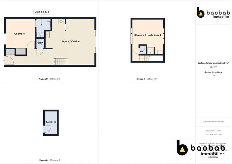 Maison - 58 m² - 3 pièces