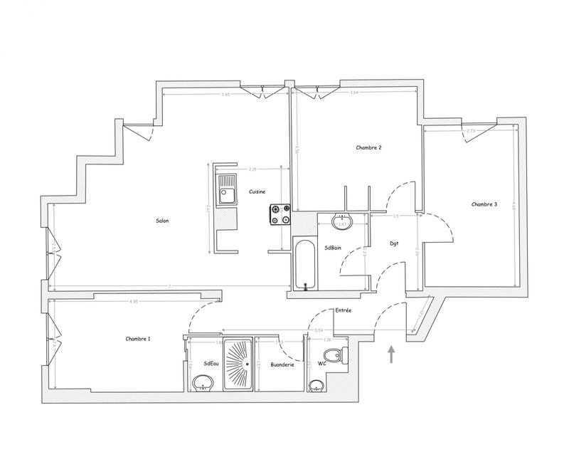 Appartement - 92 m² - 4 pièces