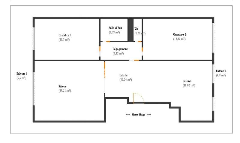 Appartement - 82 m² - 3 pièces