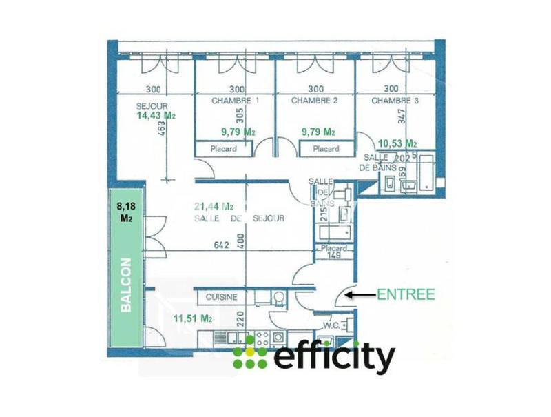 Appartement - 105 m² - 5 pièces