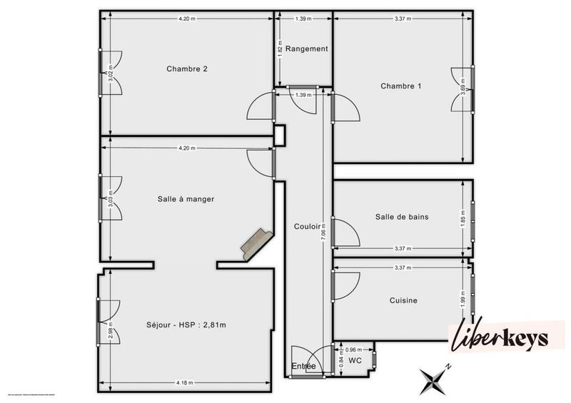 Appartement - 72 m² - 4 pièces