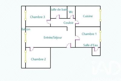 Appartement - 75 m² - 4 pièces