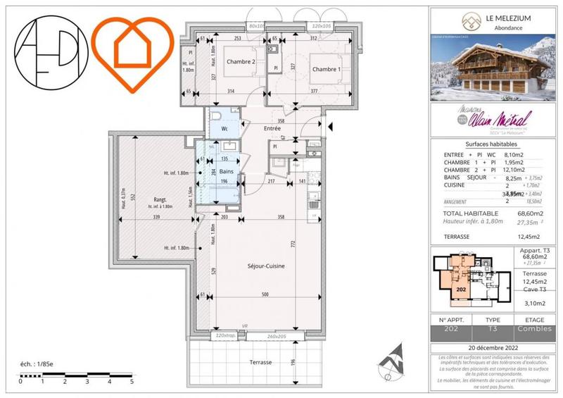 Appartement - 68 m² - 3 pièces