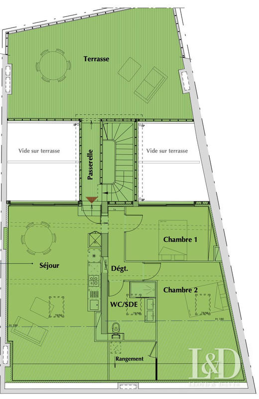 Appartement - 55 m² - 3 pièces