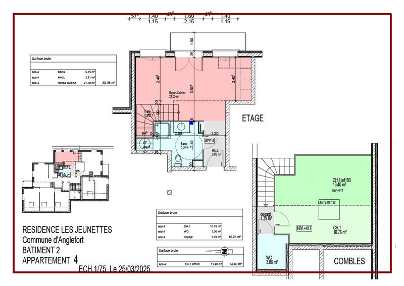 Duplex - 45 m² - 2 pièces
