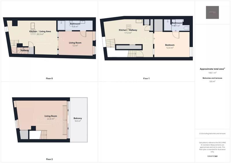 Maison de ville - 93 m² - 4 pièces