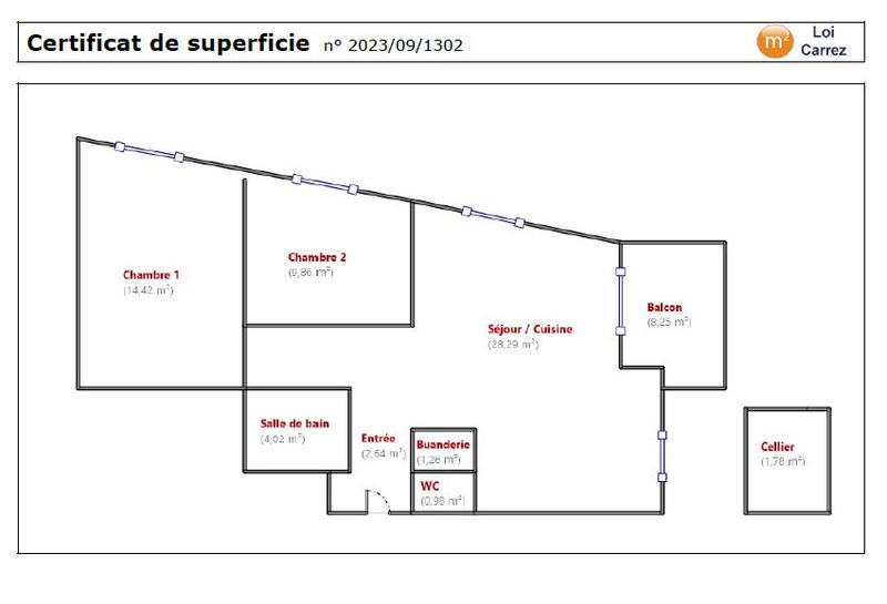 Appartement - 61 m² - 3 pièces