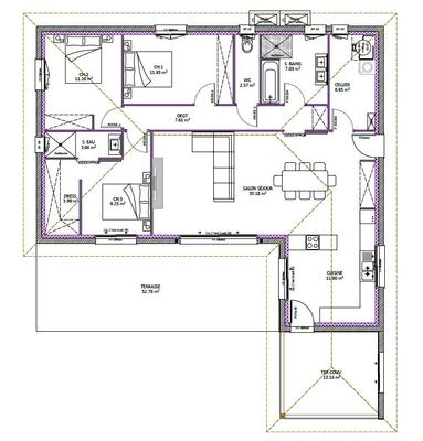 Maison - 110 m² - 4 pièces