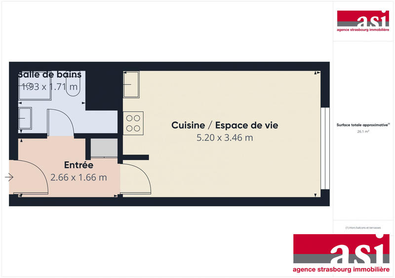 Appartement - 27 m² - 1 pièce