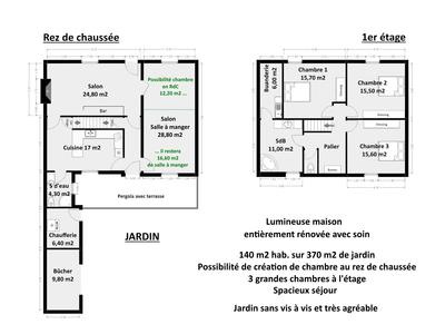 Maison - 140 m² - 5 pièces
