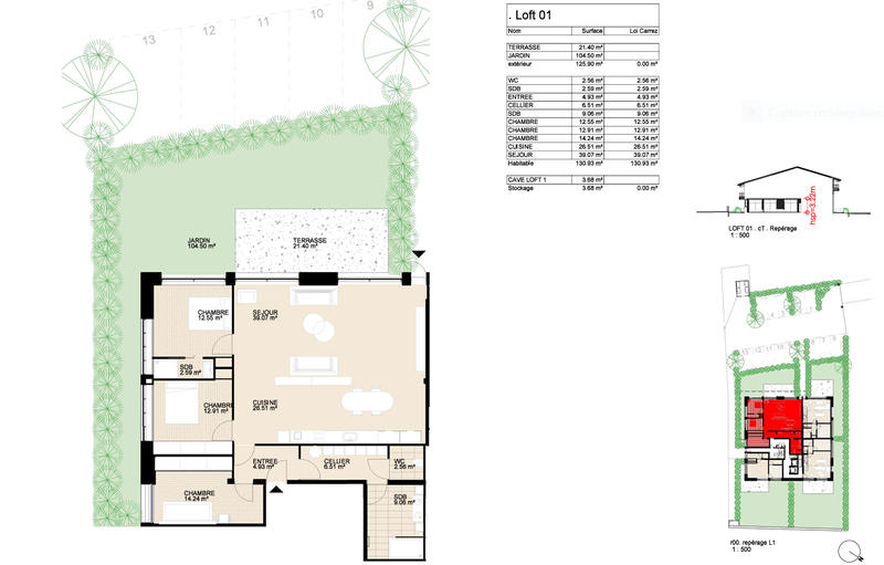 Loft - 130 m² - 4 pièces