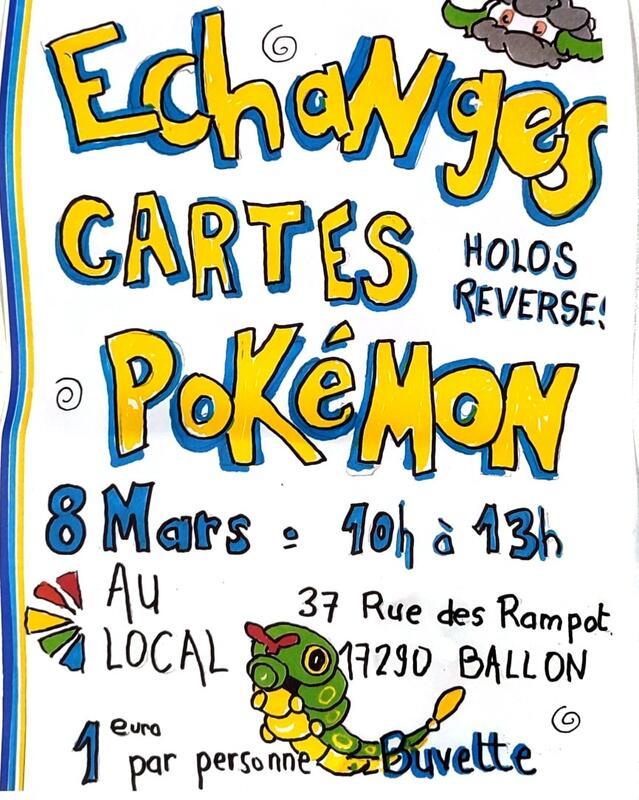 Bourse échange cartes pokémon