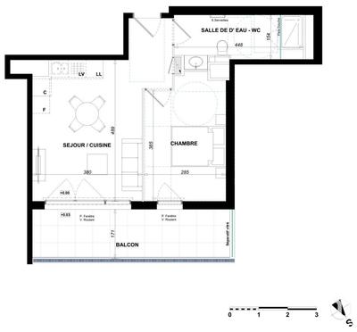 Appartement - 40 m² - 2 pièces