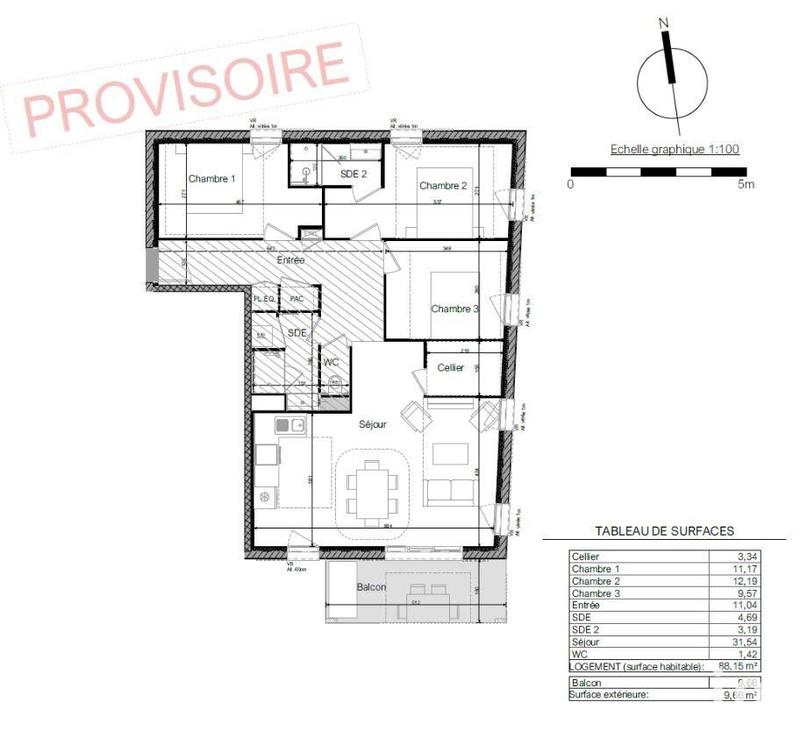 Appartement - 88 m² - 4 pièces