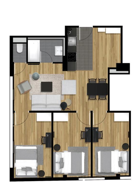 Chambre - 10 m² - 1 pièce