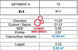Appartement - 42 m² - 2 pièces