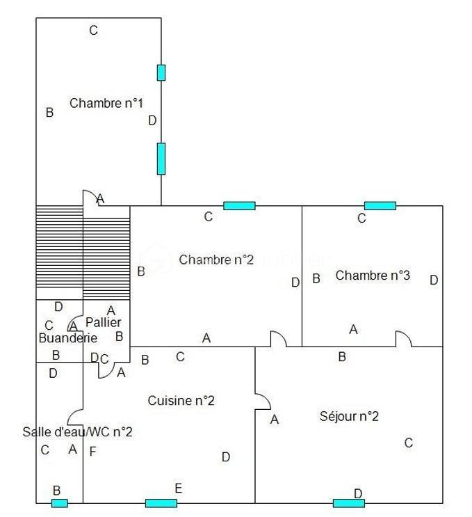 Maison de ville - 107 m² - 5 pièces