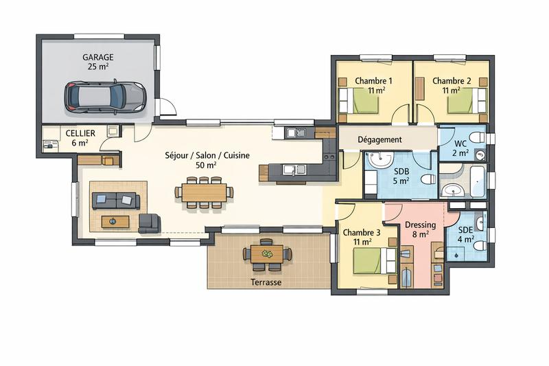 Maison - 110 m² - 4 pièces