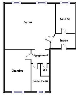 Appartement - 46 m² - 2 pièces