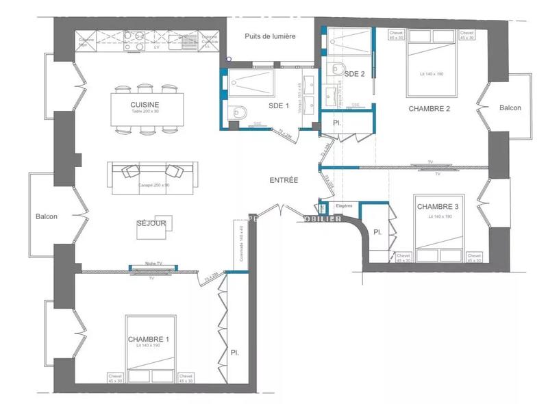 Appartement - 83 m² - 4 pièces