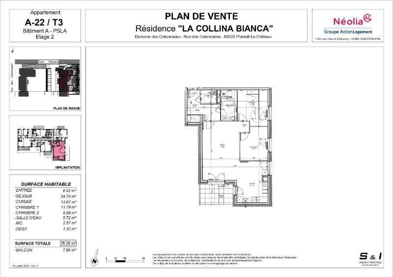 Appartement - 78 m² - 3 pièces