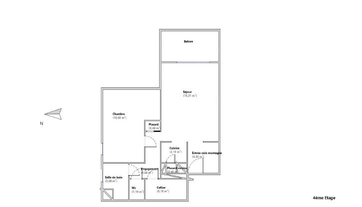 Appartement - 45 m² - 2 pièces