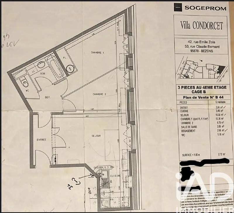 Appartement - 55 m² - 3 pièces