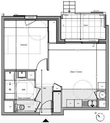 Appartement - 45 m² - 2 pièces