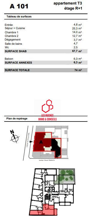 Appartement - 68 m² - 3 pièces