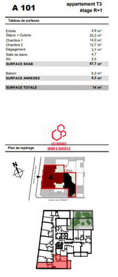 Appartement - 68 m² - 3 pièces