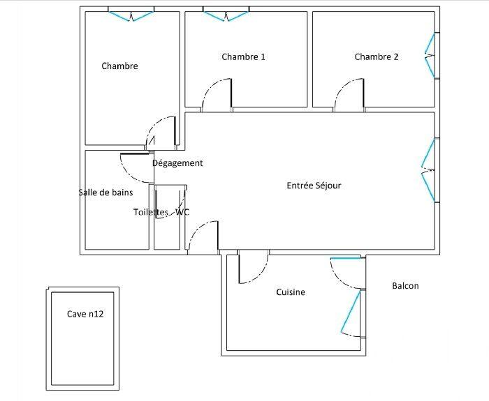 Appartement - 72 m² - 4 pièces