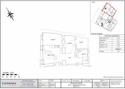 Appartement - 60 m² - 3 pièces