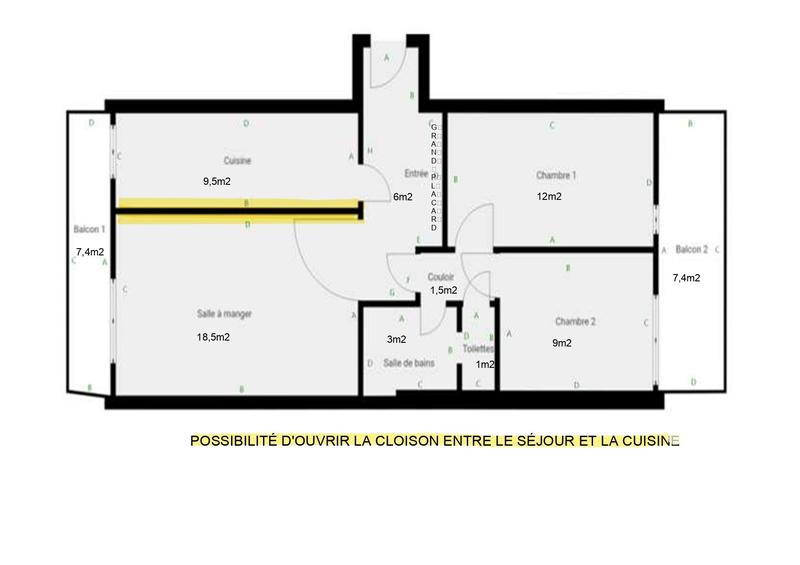 Appartement - 63 m² - 3 pièces