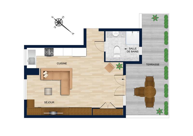 Appartement - 35 m² - 1 pièce