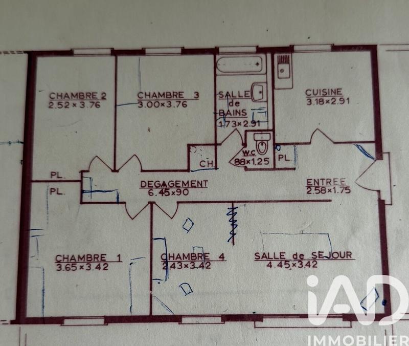 Maison - 85 m² - 4 pièces