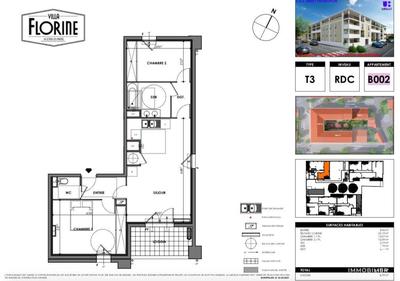 Appartement - 64 m² - 3 pièces