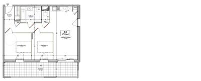 Appartement - 57 m² - 3 pièces