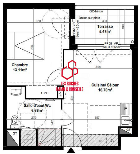 Appartement - 36 m² - 2 pièces