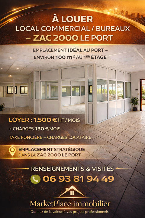 Bureau - 98 m² - 3 pièces