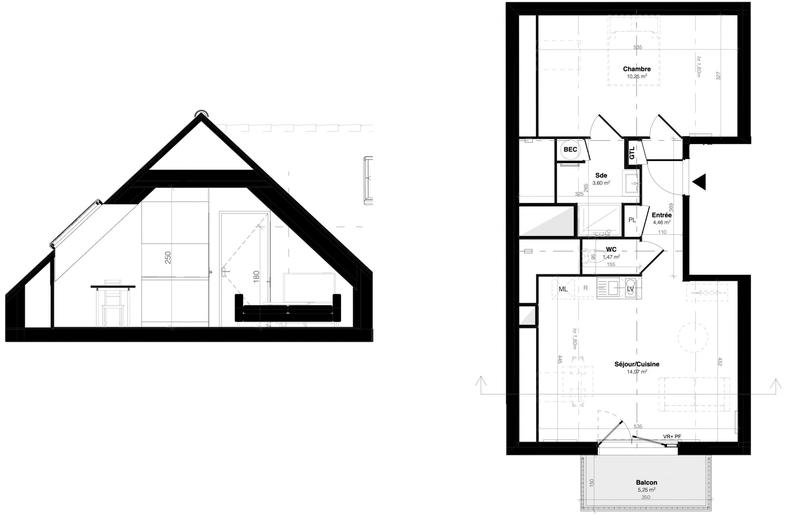 Appartement - 34 m² - 2 pièces