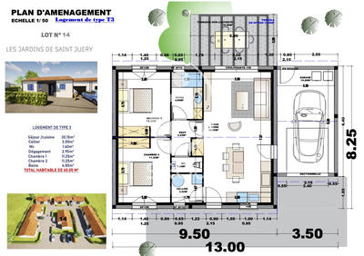 Maison - 65 m² - 3 pièces