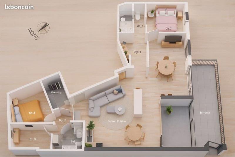 Appartement - 138 m² - 5 pièces