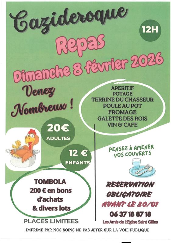 Repas à Cazideroque