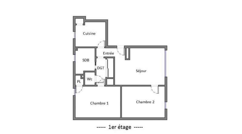 Appartement - 51 m² - 3 pièces