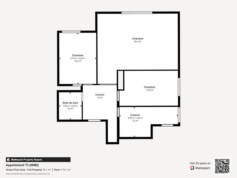Appartement - 66 m² - 3 pièces
