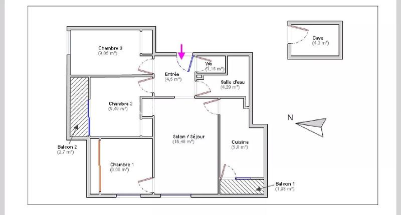 Appartement - 60 m² - 4 pièces