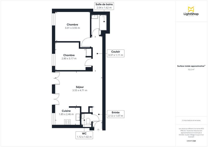 Appartement - 52 m² - 3 pièces
