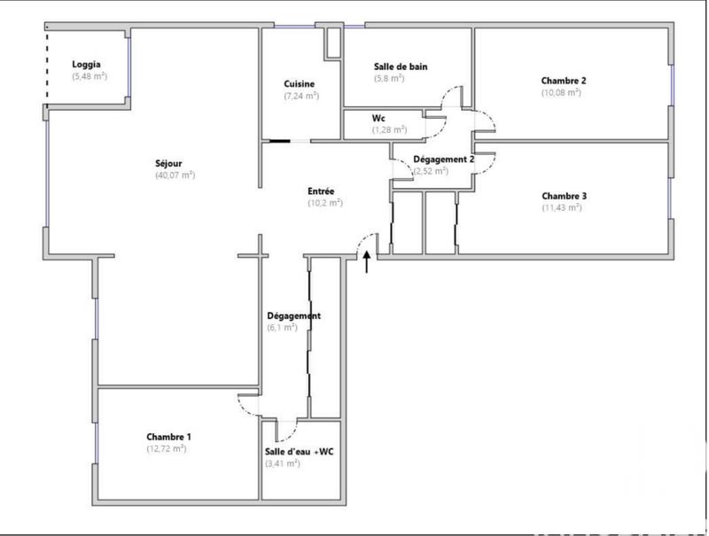 Appartement - 111 m² - 5 pièces