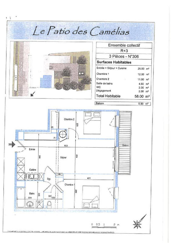 Appartement - 57 m² - 3 pièces
