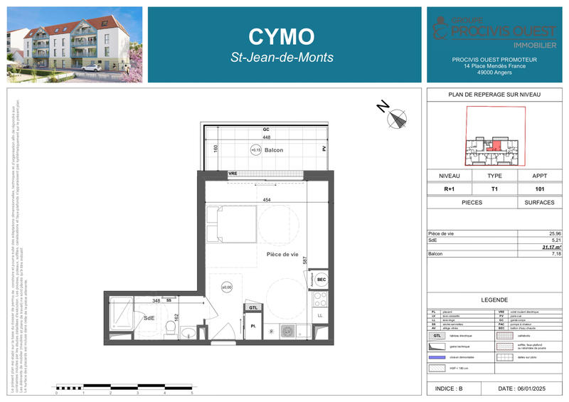 Appartement - 31 m² - 1 pièce